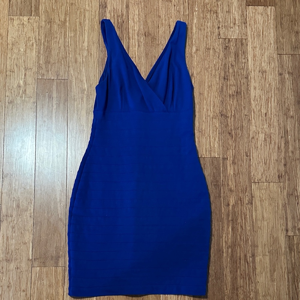 Express Royal Blue V-Neck Mini Dress